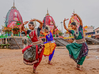  	Shree Jagannath Temple Traditional Dancers Are Seen As They Are Performing Their Traditional Dances On The Shree Jagannath Temple Ditties...