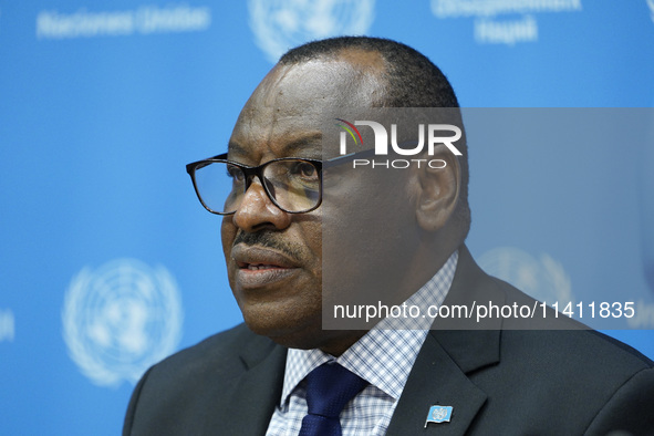 Claver Gatete, Executive Secretary, United Nations Economic Commission for Africa  briefs the media on the Ministerial-level Africa Day at t...