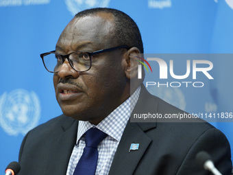 Claver Gatete, Executive Secretary, United Nations Economic Commission for Africa  briefs the media on the Ministerial-level Africa Day at t...