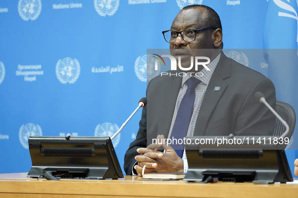 Claver Gatete, Executive Secretary, United Nations Economic Commission for Africa  briefs the media on the Ministerial-level Africa Day at t...