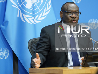 Claver Gatete, Executive Secretary, United Nations Economic Commission for Africa  briefs the media on the Ministerial-level Africa Day at t...