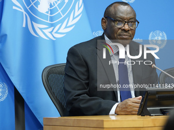 Claver Gatete, Executive Secretary, United Nations Economic Commission for Africa  briefs the media on the Ministerial-level Africa Day at t...