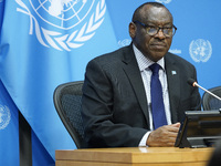 Claver Gatete, Executive Secretary, United Nations Economic Commission for Africa  briefs the media on the Ministerial-level Africa Day at t...