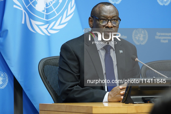 Claver Gatete, Executive Secretary, United Nations Economic Commission for Africa  briefs the media on the Ministerial-level Africa Day at t...