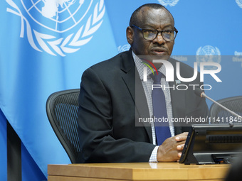 Claver Gatete, Executive Secretary, United Nations Economic Commission for Africa  briefs the media on the Ministerial-level Africa Day at t...