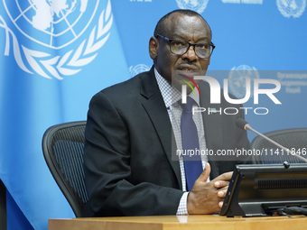 Claver Gatete, Executive Secretary, United Nations Economic Commission for Africa  briefs the media on the Ministerial-level Africa Day at t...