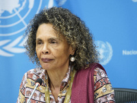  Cristina Duarte, Under-Secretary-General and Special Adviser on Africa briefs the media on the Ministerial-level Africa Day at the High-lev...