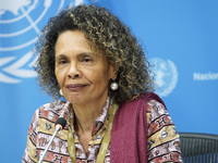  Cristina Duarte, Under-Secretary-General and Special Adviser on Africa briefs the media on the Ministerial-level Africa Day at the High-lev...