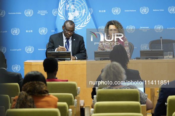 Claver Gatete, Executive Secretary, United Nations Economic Commission for Africa and Cristina Duarte, Under-Secretary-General and Special A...