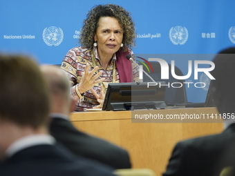  Cristina Duarte, Under-Secretary-General and Special Adviser on Africa briefs the media on the Ministerial-level Africa Day at the High-lev...