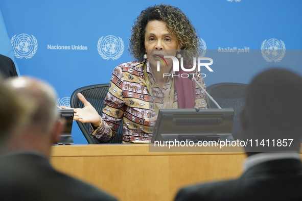  Cristina Duarte, Under-Secretary-General and Special Adviser on Africa briefs the media on the Ministerial-level Africa Day at the High-lev...