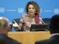  Cristina Duarte, Under-Secretary-General and Special Adviser on Africa briefs the media on the Ministerial-level Africa Day at the High-lev...