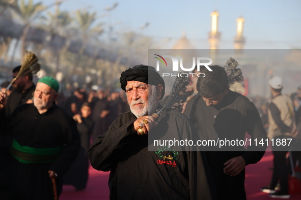 Muslims Pay Their Respects In Karbala, Iraq, on july 15, 2024. Ashura Is A Period Of Mourning In Remembrance Of The Seventh - Century Martyr...