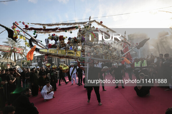 Muslims Pay Their Respects In Karbala, Iraq, on july 15, 2024. Ashura Is A Period Of Mourning In Remembrance Of The Seventh - Century Martyr...