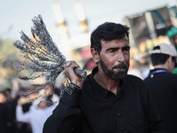 Muslims Pay Their Respects In Karbala, Iraq, on july 15, 2024. Ashura Is A Period Of Mourning In Remembrance Of The Seventh - Century Martyr...