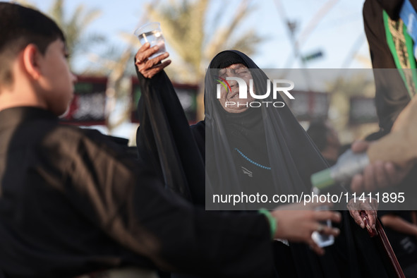 Muslims Pay Their Respects In Karbala, Iraq, on july 15, 2024. Ashura Is A Period Of Mourning In Remembrance Of The Seventh - Century Martyr...