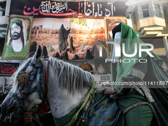 Muslims Pay Their Respects In Karbala, Iraq, on july 15, 2024. Ashura Is A Period Of Mourning In Remembrance Of The Seventh - Century Martyr...