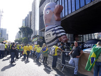 Movements against the PT are holding a protest today on Avenida Paulista, in the central region of Sao Paulo. During the event, a doll of fo...