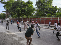 Anti-quota protesters and students backing the ruling Awami League party are clashing on Dhaka University campus in Dhaka, Bangladesh, on Ju...