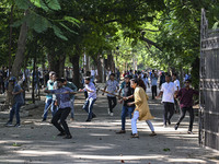 Anti-quota protesters and students backing the ruling Awami League party are clashing on Dhaka University campus in Dhaka, Bangladesh, on Ju...