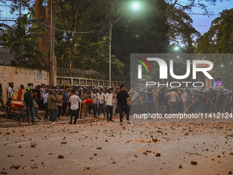 Anti-quota protesters and students backing the ruling Awami League party are clashing on Dhaka University campus in Dhaka, Bangladesh, on Ju...