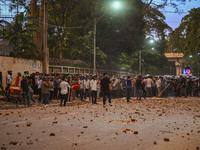 Anti-quota protesters and students backing the ruling Awami League party are clashing on Dhaka University campus in Dhaka, Bangladesh, on Ju...