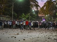 Anti-quota protesters and students backing the ruling Awami League party are clashing on Dhaka University campus in Dhaka, Bangladesh, on Ju...