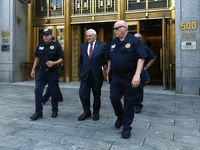 Senator Bob Menendez (D-NJ) leaves the United States District Court for the Southern District of New York after the second day of deliberati...