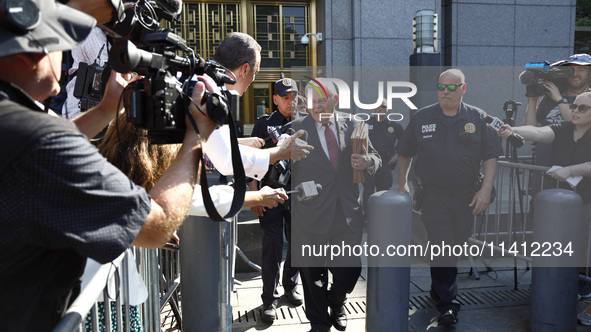 Senator Bob Menendez (D-NJ) leaves the United States District Court for the Southern District of New York after the second day of deliberati...