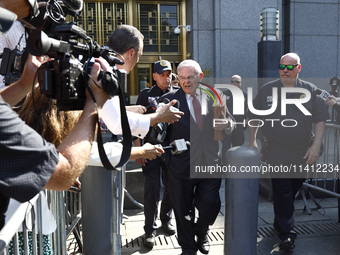 Senator Bob Menendez (D-NJ) leaves the United States District Court for the Southern District of New York after the second day of deliberati...