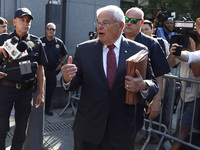 Senator Bob Menendez (D-NJ) leaves the United States District Court for the Southern District of New York after the second day of deliberati...