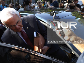 Senator Bob Menendez (D-NJ) leaves the United States District Court for the Southern District of New York after the second day of deliberati...