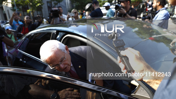 Senator Bob Menendez (D-NJ) leaves the United States District Court for the Southern District of New York after the second day of deliberati...