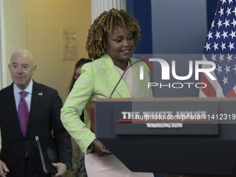 White House Press Secretary Karine Jean-Pierre and Department of Homeland Security Secretary Alejandro Mayorkas are holding a press briefing...