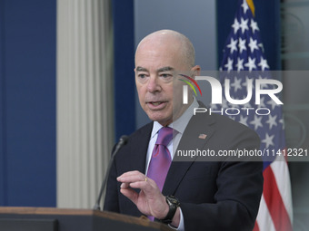 White House Press Secretary Karine Jean-Pierre and Department of Homeland Security Secretary Alejandro Mayorkas are holding a press briefing...