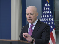 White House Press Secretary Karine Jean-Pierre and Department of Homeland Security Secretary Alejandro Mayorkas are holding a press briefing...