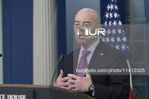 White House Press Secretary Karine Jean-Pierre and Department of Homeland Security Secretary Alejandro Mayorkas are holding a press briefing...