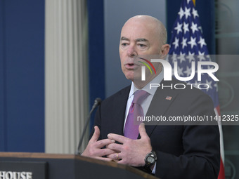 White House Press Secretary Karine Jean-Pierre and Department of Homeland Security Secretary Alejandro Mayorkas are holding a press briefing...