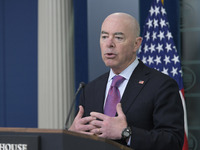 White House Press Secretary Karine Jean-Pierre and Department of Homeland Security Secretary Alejandro Mayorkas are holding a press briefing...