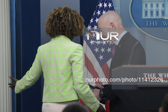 White House Press Secretary Karine Jean-Pierre and Department of Homeland Security Secretary Alejandro Mayorkas are holding a press briefing...