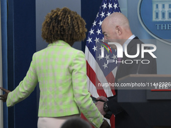 White House Press Secretary Karine Jean-Pierre and Department of Homeland Security Secretary Alejandro Mayorkas are holding a press briefing...