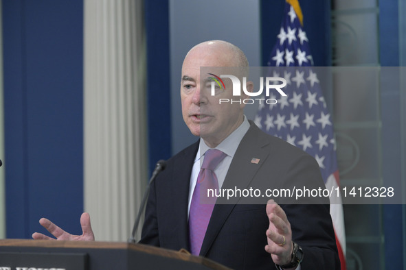 White House Press Secretary Karine Jean-Pierre and Department of Homeland Security Secretary Alejandro Mayorkas are holding a press briefing...