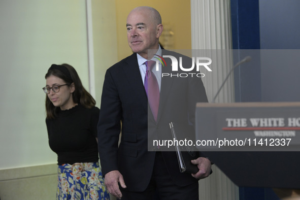 White House Press Secretary Karine Jean-Pierre and Department of Homeland Security Secretary Alejandro Mayorkas are holding a press briefing...