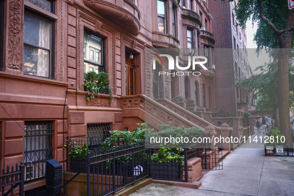  Brownstone apartments in Manhattan, New York City, United States of America on July 6th, 2024. 