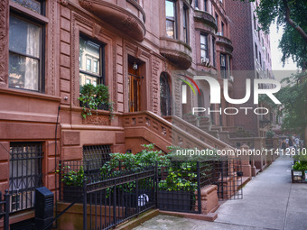  Brownstone apartments in Manhattan, New York City, United States of America on July 6th, 2024. (