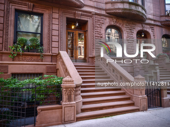  Brownstone apartments in Manhattan, New York City, United States of America on July 6th, 2024. (