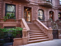  Brownstone apartments in Manhattan, New York City, United States of America on July 6th, 2024. (