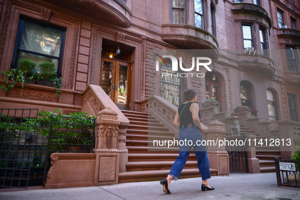  Brownstone apartments in Manhattan, New York City, United States of America on July 6th, 2024. 