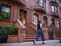  Brownstone apartments in Manhattan, New York City, United States of America on July 6th, 2024. (