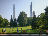  A view from Central Park on Central Park Tower and Steinway Tower in Manhattan, New York City, United States of America on July 6th, 2024....